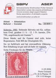 Thumb-2: 75E - 1903, weisses Papier, 14 Zähne, KZ B