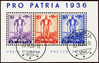 Thumb-1: W5-W7 - 1936, Valori individuali del blocco Pro Patria
