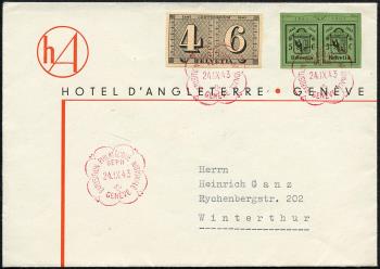 Thumb-1: W17L-W17R - 1943, Singoli francobolli del blocco commemorativo per la Mostra Filatelica Nazionale di Ginevra.