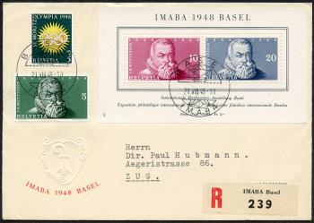 Thumb-1: W31 - 1948, Blocco commemorativo per l'Esposizione Filatelica Internazionale di Basilea