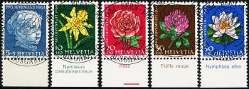 Thumb-1: J205-J209 - 1964, Pro Juventute, Ritratto di ragazza, Fiori di prato e di giardino