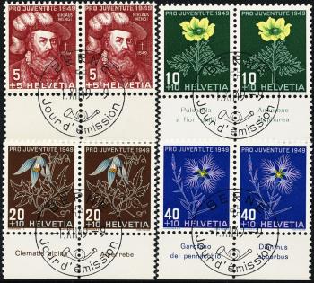 Thumb-1: J129-J132 - 1949, Ritratto di N. Wengis e dipinti di fiori alpini