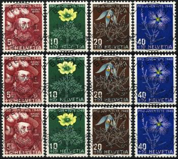 Thumb-1: J129-J132 - 1949, Ritratto di N. Wengis e dipinti di fiori alpini