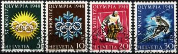 Thumb-1: W25w-W28w - 1948, Francobolli speciali per le Olimpiadi invernali di St. Moritz.