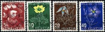 Thumb-1: J129-J132 - 1949, Ritratto di N. Wengis e dipinti di fiori alpini, ET German