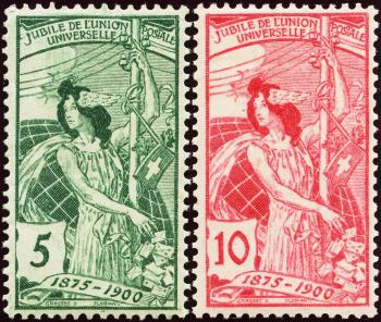 Thumb-1: 77C-78C - 1900, 25 ans de l'Union postale universelle
