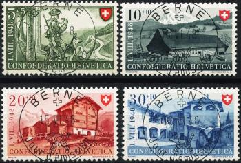 Briefmarken: B38-B41 - Serie, ET-Stempel französisch