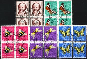 Thumb-1: J153-J157 - 1954, Pro Juventute, Bildnis J. Gotthelf und Insektenbilder