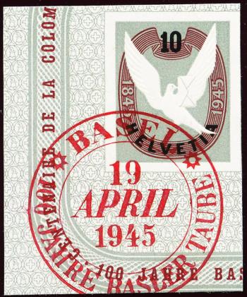 Thumb-1: W22 - 1945, Esemplare unico della serie commemorativa del centenario della colomba di Basilea