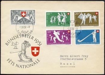Thumb-1: B51-B55 - 1951, Zurigo: 600 anni nella Confederazione Svizzera e giochi popolari