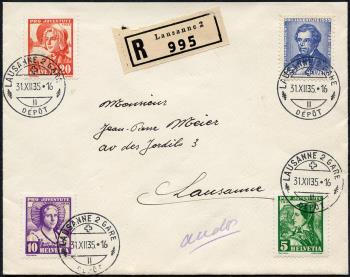 Thumb-1: J73-J76 - 1935, Costumi femminili svizzeri e ritratto di Stefano Franscini