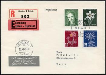 Thumb-1: J117-J120 - 1946, Ritratto di R. Töpffer e dipinti di fiori alpini