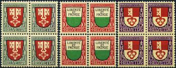 Briefmarken: J12-J14 - 1919 Kantonswappen