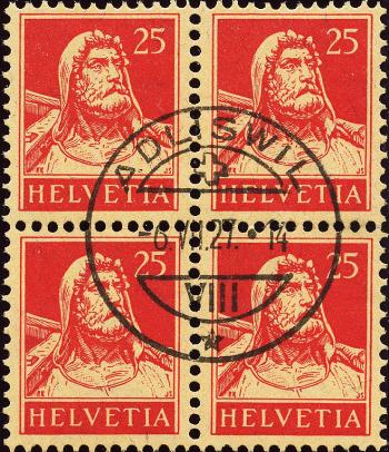 Briefmarken: 159 - 1922 Tellbrustbild, sämisches Faserpapier