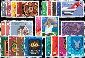 Briefmarken: CH1981 - 1981 Jahreszusammenstellung