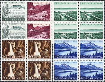 Timbres: B66-B70 - 1954 Psaume suisse, lacs et ruisseaux