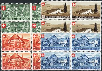Timbres: B26-B29 - 1945 Travail et Maison Suisse I
