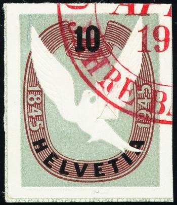 Francobolli: W22 - 1945 Valore individuale dal blocco giubilare 100 anni Basler Taube