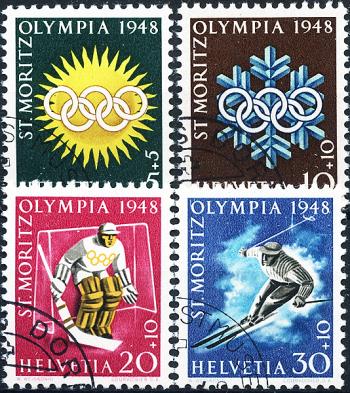 Thumb-1: W25w-W28w - 1948, Special stamps for the Olympic Winter Games in St. Moritz