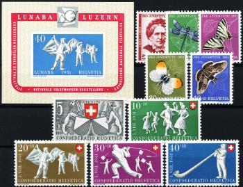 Francobolli: CH1951 - 1951 compilazione annuale