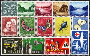 Briefmarken: CH1956 - 1956 Jahreszusammenstellung