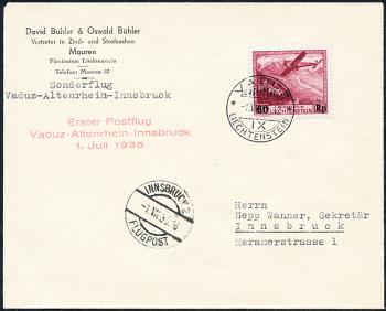 Stamps: RF35.4 aL - 1. Juli 1935 Altenrhein-Innsbruck