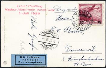 Stamps: RF35.4 aL. - 1. Juli 1935 Altenrhein-Innsbruck