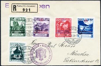 Thumb-1: D5C,1B-4B - 1932, Landschaftsbilder-Ausgabe 1939 mit zweizeiligem Aufdruck "REGIERUNGSDIENSTSACHE" und Krone