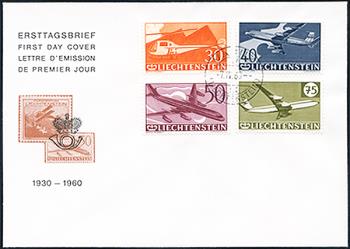 Francobolli: F34-F37 - 1960 30 anni di francobolli di posta aerea in Liechtenstein
