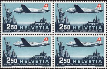 Stamps: F42 - 1947 Swissair special airmail stamp
