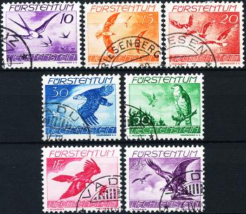 Briefmarken: F17z-F23z - 1939 Einheimische Vögel, geriffeltes Papier