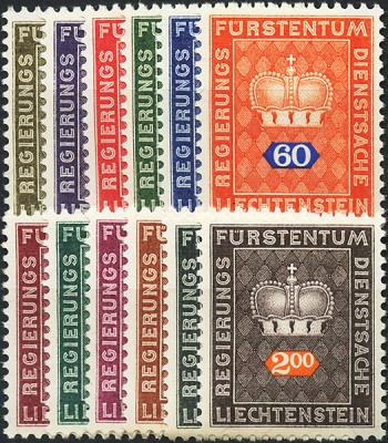 Francobolli: D48-D59 - 1968-1969 Corona principesca, cambi di colore e nuove cifre di valore