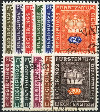 Francobolli: D48-D59 - 1968-1969 Corona principesca, cambi di colore e nuove cifre di valore