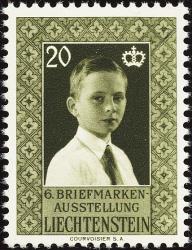 Francobolli: FL296 - 1956 Francobollo commemorativo per la 6a mostra di francobolli del Liechtenstein