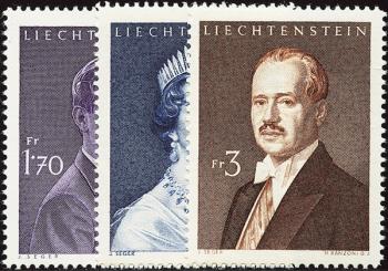 Briefmarken: FL339-FL341 - 1960-1964 Bildnisse des Fürstenpaares und des Erbprinzen Johann Adam Pius