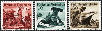 Briefmarken: FL232-FL234 - 1950 Jagdserie III