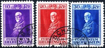 Timbres: FL101-FL103 - 1933 80e anniversaire du prince François Ier
