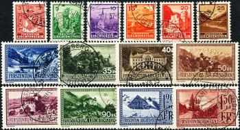 Briefmarken: FL105-FL118 - 1934-1936 Wappen und Landschaftsbilder