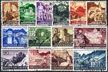 Briefmarken: FL126-FL139 - 1937-1938 Landschaftsbilder, Schlösser und Burgen