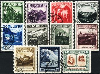 Briefmarken: FL85B-FL97B - 1930 Landschaftsbilder und Fürstenpaar, Linienzähnung 111/2