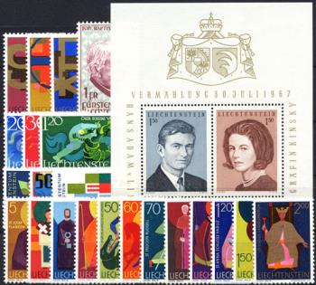 Briefmarken: FL1967 - 1967 Jahreszusammenstellung