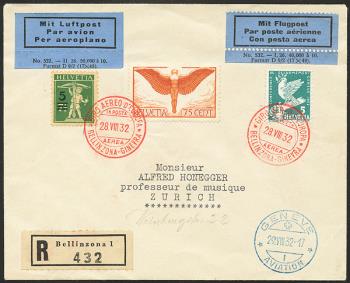 Thumb-1: SF32.9b - 21./29.August 1932, Europa-Rundflug Genf - Bellinzona - Genf