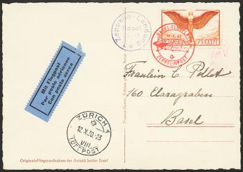 Thumb-1: SF30.10a - 12. Oktober 1930, Zeppelin mail Berna-Basilea-Zurigo