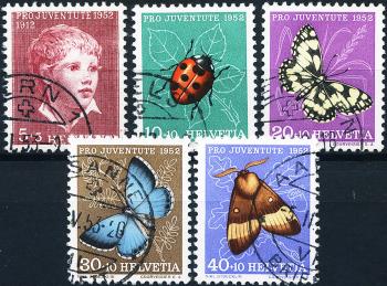 Briefmarken: J143-J147 - 1952 Knabenbild und Insektenbilder