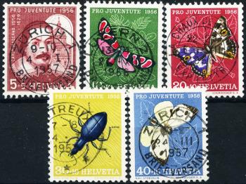 Briefmarken: J163-J167 - 1956 Bildnis Carlos Madernos und Insektenbilder