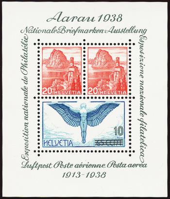 Stamps: W11 - 1938 Aarau block