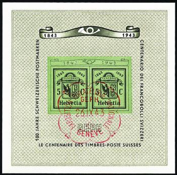 Briefmarken: W18 - 1943 Gedenkblock zur Nationalen Briefmarkenausstellung in Genf