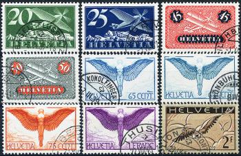 Briefmarken: F4z-F13z - 1933-1937 Verschiedene Darstellungen, Ausgabe auf geriffeltem Papier