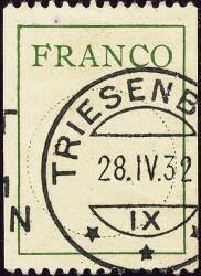 Francobolli: FZ3 - 1927 Carattere Antiqua, impostazione linea semplice, cerchio 19,8 mm