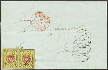 Stamps: 16II-T25+26 A2-LU - 1850 Rayon II without cross border